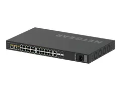 NETGEAR AV Line M4250-26G4F-PoE+ Switch - L3 - Styrt - 24 x 10/100/1000 (PoE+) + 2 x 10/100/1000 + 4 x 1000Base-X SFP - side til side-luftflyt - rackmonterbar - PoE+ (300 W)