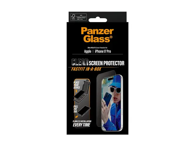 PanzerGlass - Skjermbeskyttelse for mobiltelefon ultra-wide fit wi...