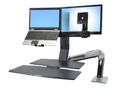 Ergotron WorkFit - Monteringskomponent (konverteringssett) for 2 LCD-skjermer / bærbar PC - svart - skjermstørrelse: inntil 24" - for P/N: 24-196-055, 33-340-200