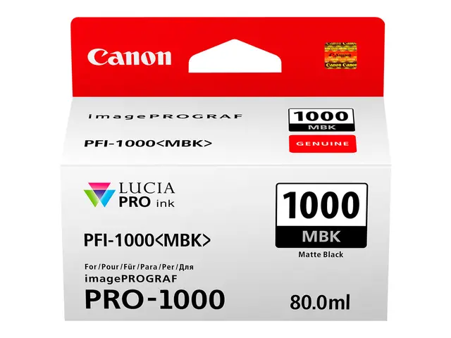 Canon PFI-1000 MBK - 80 ml - matt svart - original - blekkbeholder...