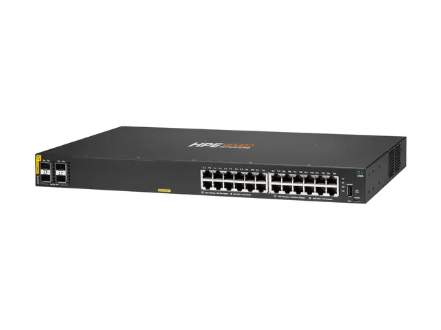 HPE Aruba 6100 24G Class4 PoE 4SFP+ - Switch - Styrt - 24 x 10/100...