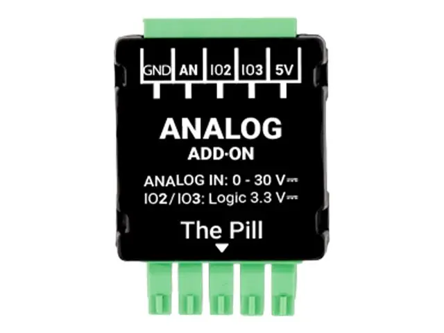 Shelly - Analog inngangmodul - 0-30 V, Add-on - kablet - svart