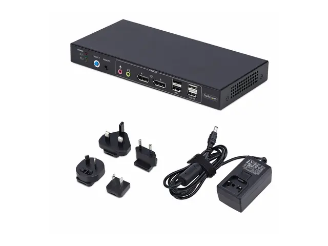 StarTech.com 2-Port Dual-Monitor DP KVM Switch w/Video Matrix, 4K ...
