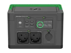 Schneider OffGrid 330 - B&#230;rbar str&#248;mstasjon LCD, litium-ion, 2 CEE 7/3 schuko-kontakter, sinuskurve, 3 USB-A, 1 USB-C, tr&#229;dl&#248;s lader - AC 230 V - 330 watt - litiumion - 332 Wh - utgangskontakter: 2 - svart, gr&#248;nn