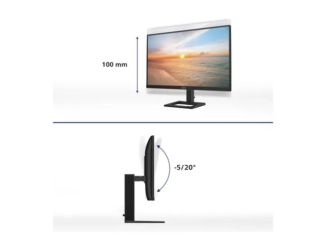 Philips 24E1N1300AE - LED-skjerm 24" (23.8" synlig) - 1920 x 1080 Full HD (1080p) @ 100 Hz - IPS - 1300:1 - 1 ms - HDMI, USB-C - høyttalere - teksturert svart 