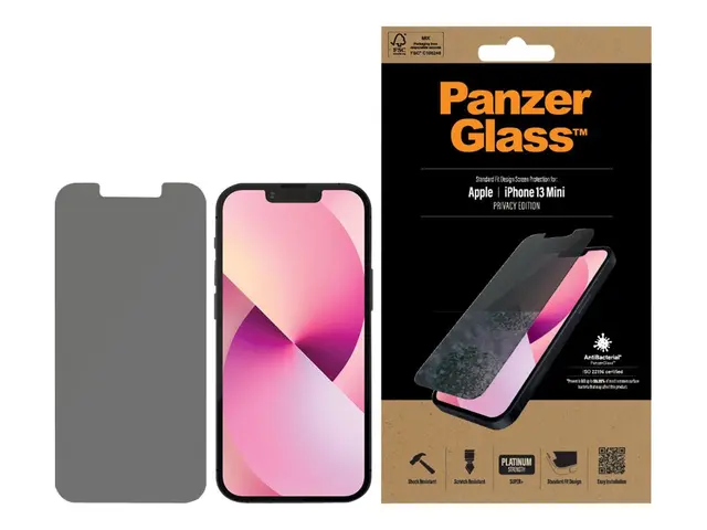 PanzerGlass - Skjermbeskyttelse for mobiltelefon - glass - med per...