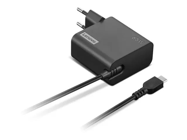 Lenovo - USB-C-strømadapter AC 100-240 V 65 watt Europa svart