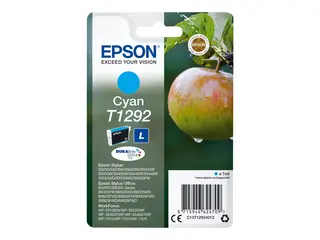Epson T1292 - 7 ml - L-størrelse - cyan - original blister - blekkpatron - for Stylus SX230, SX235, SX430, SX438; WorkForce WF-3010, 3520, 3530, 3540, 7015, 7515, 7525