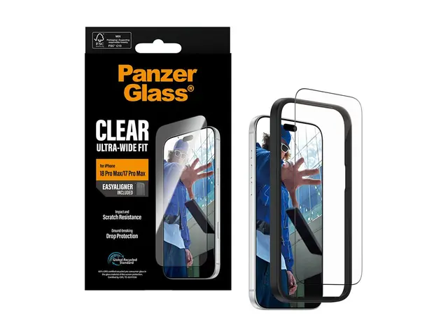 PanzerGlass® Screen Protector iPhone 2026 Pro Max | 17 Pro Max | Ultra-Wide Fit w. EasyAligner 