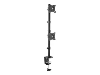 Startech Vertical Desk Mount Dual Monitor Arm For Monitors 13" to 27" - Adjustable - Desk Clamp / Grommet-Hole Mount - Dual VESA Monitors - Black (ARMDUALV) monteringssett - for 2 skjermer - svart