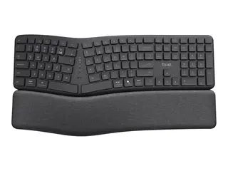 Trust Keyra - Tastatur - full size - trådløs 2.4 GHz, Bluetooth - QWERTY - USA - svart - boks