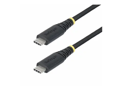 StarTech 1m USB-C Charging Cable, 240W, Silicone Jacket w/Braid USB-kabel - USB-C (hann) til USB-C (hann) - USB 2.0 - 48 V - 5 A - 1 m - utvidet effektområde (EPR), USB Power Delivery (240 W) - svart