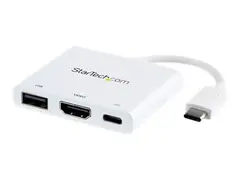 StarTech.com USB-C to HDMI Adapter - White 4K 30Hz - Thunderbolt 3 Compatible - with Power Delivery (USB PD) - USB C Dongle (CDP2HDUACPW) - video adapter - HDMI / USB - 60 mm