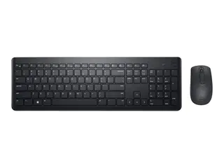 Dell Keyboard and Mouse KM3322W - Tastatur- og mussett trådløs - 2.4 GHz - QWERTY - Pan Nordic - svart - med 3 years NBD Advance Exchange