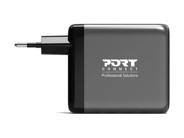 PORT Connect - Strømadapter - GaN II, med uttrekkbar usb-c-kabel -...