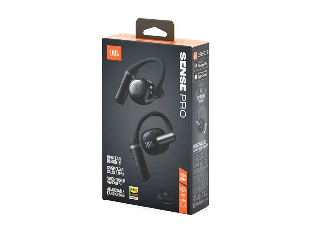 JBL Sense Pro - True wireless-hodetelefoner med mikrofon åpent øre - over-øret-montering - Bluetooth - svart 