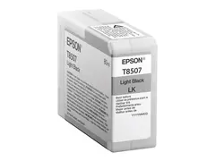 Epson T8507 - 80 ml - lys svart original - blekkpatron - for SureColor P800, P800 Designer Edition, SC-P800