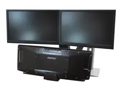 Ergotron WorkFit-A Dual Workstation With Worksurface Stående skrivebordomformer - polert aluminium, svart