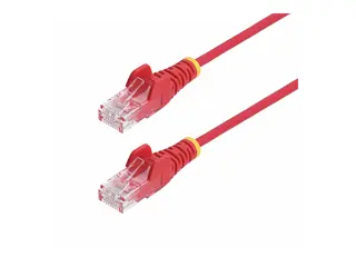 StarTech.com 2m Red Slim CAT6 Ethernet Cable, Snagless, 28AWG, LSZH Koblingskabel - RJ-45 (hann) til RJ-45 (hann) - 2 m - 3.6 mm - UTP - CAT 5/5e/6 - IEEE 802.3bt - uten hindringer, halogenfri - r&#248;d
