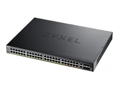 Zyxel XGS2220 Series XGS2220-54HP switch - 48-porters GbE L3-tilgang, NebulaFLEX Cloud, med 6 10G opplink - 54 porter - Styrt - rackmonterbar