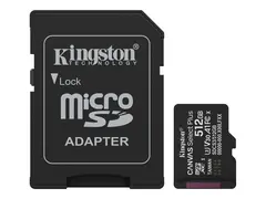 Kingston Canvas Select Plus - Flashminnekort (microSDXC til SD-adapter inkludert) 512 GB - A1 / Video Class V30 / UHS Class 3 / Class10 - microSDXC UHS-I