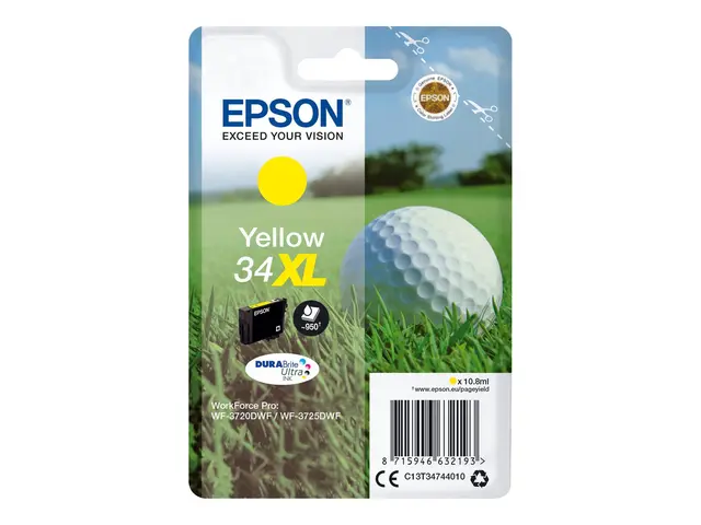 Epson 34 - 4.2 ml - gul - original - blekkpatron - for WorkForce P...