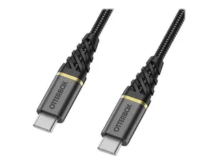OtterBox Premium - USB-kabel - 24 pin USB-C (hann) til 24 pin USB-C (hann) USB 2.0 - 3 A - 1 m - Power Delivery-st&#248;tte - glamoursvart