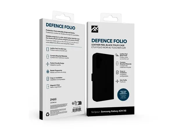 iFrogz Defence - Lommebok for mobiltelefon lær svart Samsung Galax...