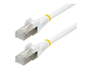 StarTech.com 3m CAT6a Ethernet Cable White - Low Smoke Zero Halogen (LSZH) - 10GbE 500MHz 100W PoE++ Snagless RJ-45 w/Strain Reliefs S/FTP Network Patch Cord - koblingskabel - 3 m - hvit