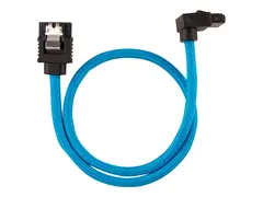 CORSAIR - SATA-kabel - Serial ATA 150/300/600 SATA (hann) rett, låst til SATA (hann) høyrevinklet - 30 cm - blå (en pakke 2)
