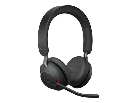 Jabra Evolve2 65 MS Stereo - Hodesett on-ear - Bluetooth - trådløs - USB-C - lydisolerende - svart - Certified for Microsoft Teams