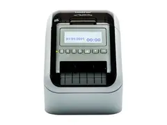 Brother QL-820NWBcVM - Etikettskriver tofarget (monokrom) - direktetermisk - Rull (6,2 cm) - 300 x 600 dpi - inntil 110 etiketter/min - USB 2.0, Bluetooth 5.2, Wi-Fi(n), LAN - kutter - skinnende svart, hvit