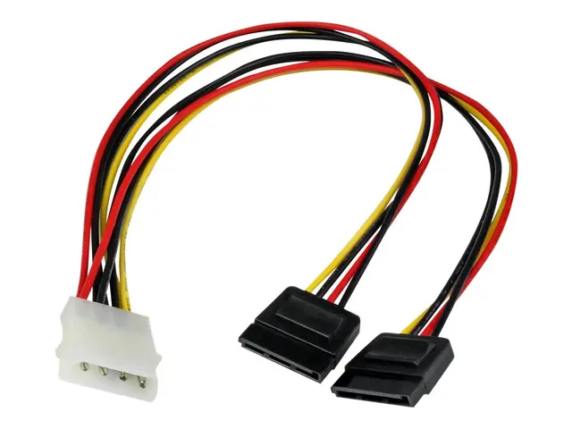 StarTech.com 12in LP4 to 2x SATA Power Y Cable Adapter - Molex to ...