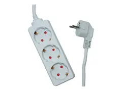 Elivi - Flerkoplingslist - AC 230 V inngang: CEE 7/4 - utgangskontakter: 3 (3 x strøm CEE 7/3) - 5 m kabel