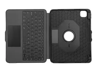 Targus Versavu - Tastatur og folioveske med styrepute - bakbelysning - tr&#229;dl&#248;s - Bluetooth 5.0 - QWERTY - Nordisk - svart