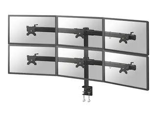 Neomounts FPMA-D700D6 - Monteringssett - full bevegelse for 6 LCD-skjermer - svart - skjermstørrelse: 19"-27" - klemmemonterbar, skrivebordsmonterbar