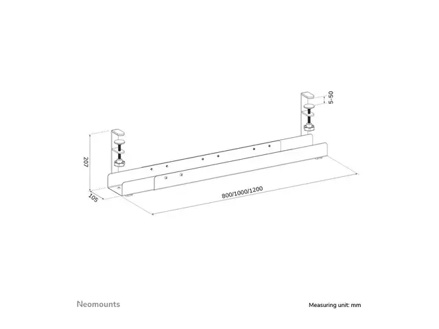 Neomounts - Kabelstyringsskuff clamp-on design, universal skrivebo...