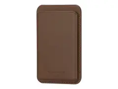 dbramante1928 - Lomme for mobiltelefon / kredittkort MagSafe-samsvar - helnarvet lær - mørkebrun