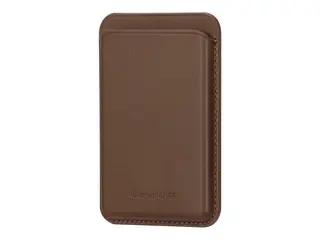 dbramante1928 - Lomme for mobiltelefon / kredittkort MagSafe-samsvar - helnarvet lær - mørkebrun