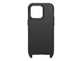 OtterBox React Series - Baksidedeksel for mobiltelefon halskjede, med stropp - MagSafe-samsvar - 50 % resirkulert plast - svart - for Apple iPhone 14 Pro