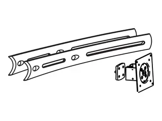 Ergotron DS100 Crossbar Extender, Long - Monteringskomponent (tverrstangsforlenger, midtbrakett) for 2 LCD-skjermer - aluminium, stål - svart - skjermstørrelse: inntil 26"