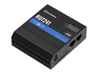 Teltonika RUT241 eSIM - Tr&#229;dl&#248;s ruter WWAN 2,4 GHz - 2G, 3G, 4G - DIN-skinnemonterbar