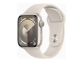 Apple Watch Series 9 (GPS) - 41 mm - stjernelysaluminium smartklokke med sportsbånd - fluorelastomer - stjernelys - båndbredde: S/M - 64 GB - Wi-Fi, Bluetooth, UWB - 31.9 g