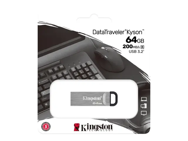 Kingston DataTraveler Kyson - USB-flashstasjon - 64 GB - USB 3.2 G...