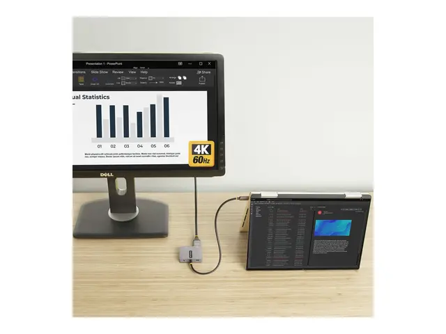 StarTech.com USB C Video Adapter, to HDMI VGA Multiport Adapter w/...