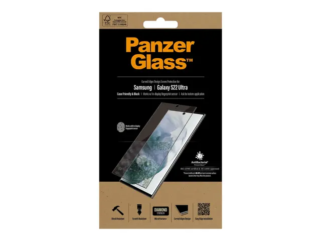 PanzerGlass - Skjermbeskyttelse for mobiltelefon - glass - rammefa...