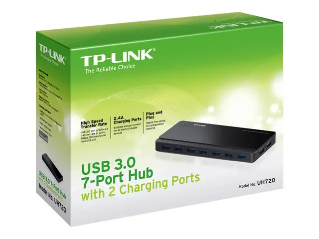 TP-Link UH720 - Hub - 7 x SuperSpeed USB 3.0 - stasjonær