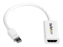 StarTech.com Mini DisplayPort to HDMI 4K Audio / Video Converter mDP 1.2 to HDMI Active Adapter for MacBook Pro/Air - 4K @ 30Hz - White (MDP2HD4KSW) - video adapter - Mini DisplayPort / HDMI - 15 cm