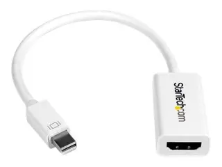 Startech Mini DisplayPort to HDMI 4K Audio / Video Converter mDP 1.2 to HDMI Active Adapter for MacBook Pro/Air - 4K @ 30Hz - White (MDP2HD4KSW) - video adapter - Mini DisplayPort / HDMI - 15 cm