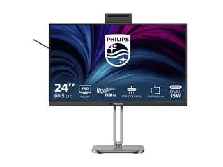 Philips 24B2U4301H - 4000 Series LED-skjerm - 24" (23.8" synlig) - 1920 x 1080 Full HD (1080p) @ 120 Hz - IPS - 1500:1 - HDMI, DisplayPort, USB-C - høyttalere - sølv, koksgrå